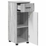 vidaXL Cabinet de salle de bain avec porte Gris Sonoma 30 x 35 x 80 cm