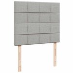 vidaXL Sommier à lattes de lit matelas LED gris clair 120x190 cm tissu