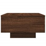 vidaXL Table basse avec lumières LED chêne marron 55x55x31 cm