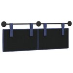vidaXL Tête de lit suspendue Avec lumière LED Bleu police Velours