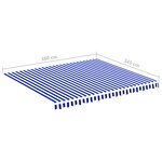 vidaXL Tissu de remplacement pour auvent Bleu et blanc 4x3 5 m