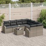 vidaXL Ensemble de canapé de jardin Gris 55 x 55 x 37 cm polyrotin