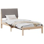 vidaXL Cadre de lit Marron et taupe 100 x 200 cm Bois massif en pin