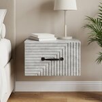 vidaXL Cabinet de chevet mural Gris béton 34 5 x 33 x 20 cm
