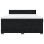 vidaXL Sommier à lattes de lit avec matelas Noir 180x200 cm Velours
