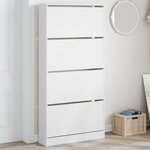 vidaXL Armoire à chaussures 4 tiroirs rabattables blanc 80x21x163 5 cm
