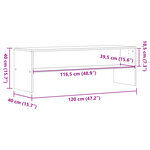 vidaXL Meuble TV chêne fumé 120x40x40 cm bois d'ingénierie