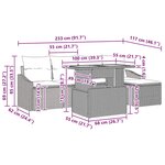 vidaXL Ensemble de salle à manger de jardin 6 pièces avec coussins en poly rotin noir et acacia