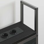 vidaXL Headboard de Rangement avec Station de Charge Chêne noir 200 cm