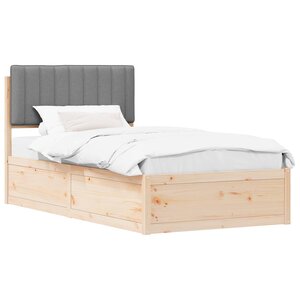 vidaXL Cadre de lit avec tête de lit rembourrée Gris clair