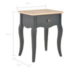 vidaXL Table de chevet Noir et marron 40x30x50 cm Bois de pin massif