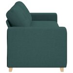 vidaXL Canapé deux places avec coussin Vert foncé tissu