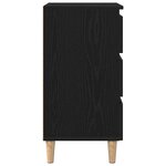 Table de chevet vidaXL avec pieds en bois chêne noir 40x35x69 cm