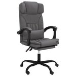 Chaise fauteuil siège pivotante de inclinable de bureau informatique étude similicuir gris 02_0024247