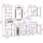 vidaXL Ensemble de mobilier de salle de bain avec tiroir 5 Pièces Marron