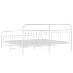 vidaXL Cadre de lit métal sans matelas et pied de lit blanc 200x200 cm