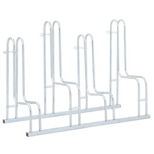 vidaXL Support de vélo au sol autoportant pour 4 vélos acier galvanisé