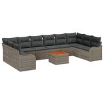 vidaXL Ensemble de Canapés de Jardin 11 Pièces Gris Grand