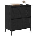 vidaXL Buffet Chêne noir 60 x 35 x 70 cm Bois d'ingénierie et fer