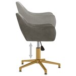 vidaXL Chaises pivotantes à manger lot de 6 Gris foncé Velours