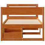 vidaXL Cadre de lit sans matelas cire marron 75x190 cm bois pin massif