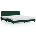 vidaXL Cadre de lit Dover vert foncé 180x200 cm velours