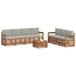 vidaXL Ensembles de canapés avec coussin 8 Pièces Gris Naturel et Clair