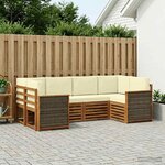 vidaXL Ensemble de canapé d'angle avec coussin 5 Pièces Naturel et Crème