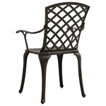 vidaXL Chaises de jardin 4 Pièces Aluminium coulé Bronze