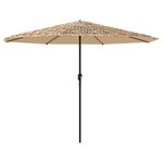vidaXL Parasol de jardin avec LED et mât en acier marron 388x388x248cm
