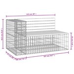 vidaXL Banc de jardin design gabion 122x71x65 5cm bois de pin imprégné
