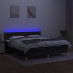 vidaXL Sommier à lattes de lit avec matelas LED Noir 160x200 cm Tissu