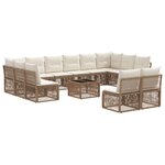 vidaXL Ensemble de canapé de jardin 13 Pièces Beige polyrotin