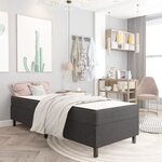 vidaXL Sommier à lattes de lit Gris Tissu 90x200 cm