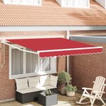 Store rétractable automatique vidaXL Rouge 300x250 cm