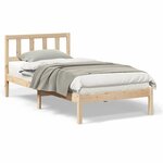 vidaXL Cadre de lit Marron 90 x 190 cm Bois massif en pin
