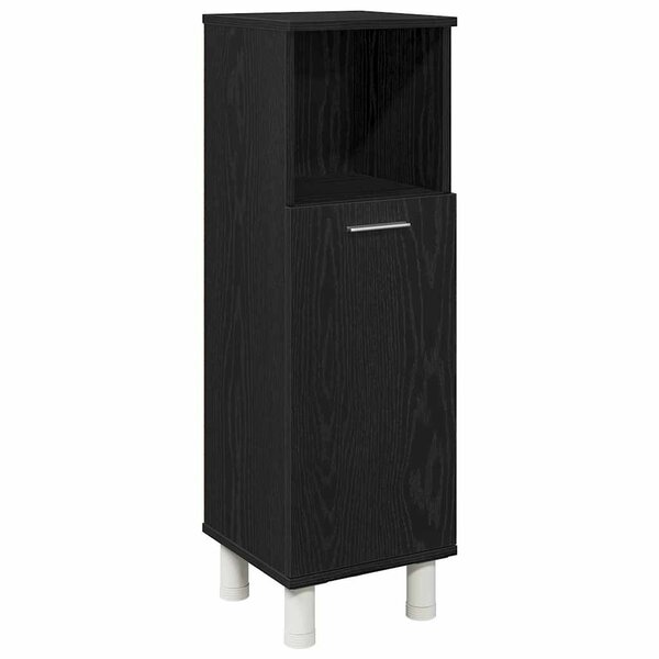 vidaXL Cabinet de salle de bain avec porte Chêne noir 30 x 30 x 95 cm