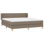 vidaXL Sommier à lattes de lit avec matelas Taupe 180x200 cm Tissu