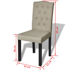 vidaXL Chaises à manger lot de 4 poil de chameau tissu