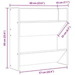 vidaXL Armoire à chaussures murale gris brillant bois d’ingénierie