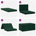 vidaXL Canapé-lit pliable 80 x 67 x 45 cm Vert foncé