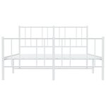 vidaXL Cadre de lit métal avec tête de lit/pied de lit blanc 140x190cm