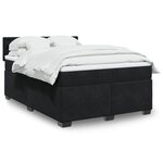 vidaXL Sommier à lattes de lit avec matelas Noir 140x200 cm Velours