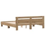 vidaXL Cadre de lit Chêne artisanal 180 x 200 cm Bois d'ingénierie
