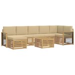 vidaXL Ensemble de canapés d'extérieur 8 Pièces Blanc et Beige