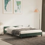 vidaXL Cadre de lit avec tête de lit Vert foncé 140x200 cm Velours