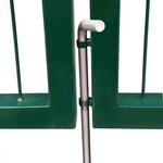 vidaXL Portail de clôture de jardin avec poteaux 350x140 cm Acier Vert