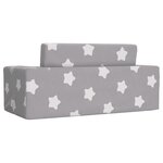 vidaXL Canapé-lit enfant 2 places gris clair étoiles peluche douce