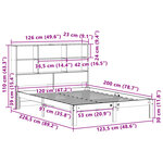 vidaXL Lit bibliothèque sans matelas cire marron 120x200 cm pin massif