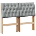 vidaXL Tête de lit capitonnée Gris clair 120 cm Pin massif
